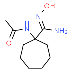 ChemSpider 2D Image | N-[1-(N-Hydroxycarbamimidoyl)cycloheptyl]acetamide | C10H19N3O2