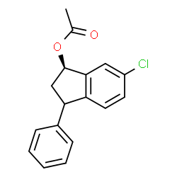 ChemSpider 2D Image | (1R)-6-Chloro-3-phenyl-2,3-dihydro-1H-inden-1-yl acetate | C17H15ClO2
