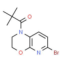 ChemSpider 2D Image | 6-bromo-1-(2,2-dimethylpropanoyl)-2,3-dihydro-1H-pyrido[2,3-b][1,4]oxazine | C12H15BrN2O2