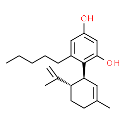 ChemSpider 2D Image | 4-[(1S,6S)-6-Isopropenyl-3-methyl-2-cyclohexen-1-yl]-5-pentyl-1,3-benzenediol | C21H30O2