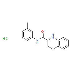ChemSpider 2D Image | N-(3-Methylphenyl)-1,2,3,4-tetrahydro-2-quinolinecarboxamide hydrochloride (1:1) | C17H19ClN2O