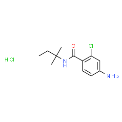 ChemSpider 2D Image | 4-Amino-2-chloro-N-(2-methyl-2-butanyl)benzamide hydrochloride (1:1) | C12H18Cl2N2O