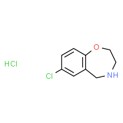 ChemSpider 2D Image | 7-chloro-2,3,4,5-tetrahydro-1,4-benzoxazepine hydrochloride | C9H11Cl2NO