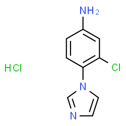 ChemSpider 2D Image | 3-chloro-4-(1H-imidazol-1-yl)aniline hydrochloride | C9H9Cl2N3