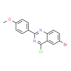 ChemSpider 2D Image | 6-Bromo-4-chloro-2-(4-methoxyphenyl)quinazoline | C15H10BrClN2O