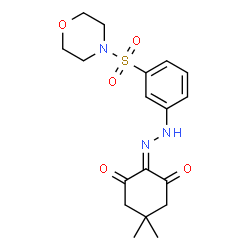 ChemSpider 2D Image | 5,5-Dimethyl-2-{[3-(4-morpholinylsulfonyl)phenyl]hydrazono}-1,3-cyclohexanedione | C18H23N3O5S