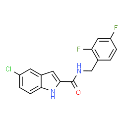 ChemSpider 2D Image | 5-Chloro-N-(2,4-difluorobenzyl)-1H-indole-2-carboxamide | C16H11ClF2N2O