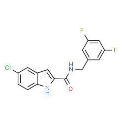 ChemSpider 2D Image | 5-Chloro-N-(3,5-difluorobenzyl)-1H-indole-2-carboxamide | C16H11ClF2N2O