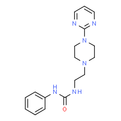ChemSpider 2D Image | 1-Phenyl-3-{2-[4-(2-pyrimidinyl)-1-piperazinyl]ethyl}urea | C17H22N6O