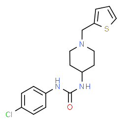 ChemSpider 2D Image | 1-(4-Chlorophenyl)-3-[1-(2-thienylmethyl)-4-piperidinyl]urea | C17H20ClN3OS
