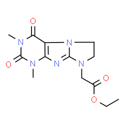 ChemSpider 2D Image | Ethyl (1,3-dimethyl-2,4-dioxo-1,2,3,4,6,7-hexahydro-8H-imidazo[2,1-f]purin-8-yl)acetate | C13H17N5O4