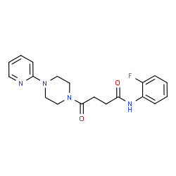 ChemSpider 2D Image | N-(2-Fluorophenyl)-4-oxo-4-[4-(2-pyridinyl)-1-piperazinyl]butanamide | C19H21FN4O2