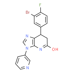 ChemSpider 2D Image | 7-(3-Bromo-4-fluorophenyl)-3-(3-pyridinyl)-3,4,6,7-tetrahydro-5H-imidazo[4,5-b]pyridin-5-one | C17H12BrFN4O