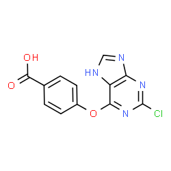 ChemSpider 2D Image | 4-[(2-Chloro-1H-purin-6-yl)oxy]benzoic acid | C12H7ClN4O3