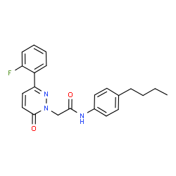 ChemSpider 2D Image | N-(4-Butylphenyl)-2-[3-(2-fluorophenyl)-6-oxo-1(6H)-pyridazinyl]acetamide | C22H22FN3O2
