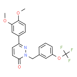 ChemSpider 2D Image | 6-(3,4-Dimethoxyphenyl)-2-[3-(trifluoromethoxy)benzyl]-3(2H)-pyridazinone | C20H17F3N2O4