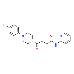 ChemSpider 2D Image | 4-[4-(4-Fluorophenyl)-1-piperazinyl]-4-oxo-N-(2-pyridinyl)butanamide | C19H21FN4O2