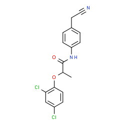 ChemSpider 2D Image | N-[4-(Cyanomethyl)phenyl]-2-(2,4-dichlorophenoxy)propanamide | C17H14Cl2N2O2