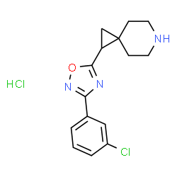 ChemSpider 2D Image | 1-[3-(3-Chlorophenyl)-1,2,4-oxadiazol-5-yl]-6-azaspiro[2.5]octane hydrochloride (1:1) | C15H17Cl2N3O