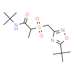 ChemSpider 2D Image | N-(2-Methyl-2-propanyl)-2-({[5-(2-methyl-2-propanyl)-1,2,4-oxadiazol-3-yl]methyl}sulfonyl)propanamide | C14H25N3O4S