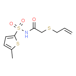 ChemSpider 2D Image | 2-(Allylsulfanyl)-N-[(5-methyl-2-thienyl)sulfonyl]acetamide | C10H13NO3S3