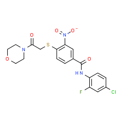 ChemSpider 2D Image | N-(4-Chloro-2-fluorophenyl)-4-{[2-(4-morpholinyl)-2-oxoethyl]sulfanyl}-3-nitrobenzamide | C19H17ClFN3O5S