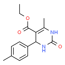 ChemSpider 2D Image | ethyl 6-methyl-2-oxo-4-(p-tolyl)-1,2,3,4-tetrahydropyrimidine-5-carboxylate | C15H18N2O3