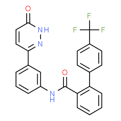 ChemSpider 2D Image | N-[3-(6-Oxo-1,6-dihydro-3-pyridazinyl)phenyl]-4'-(trifluoromethyl)-2-biphenylcarboxamide | C24H16F3N3O2