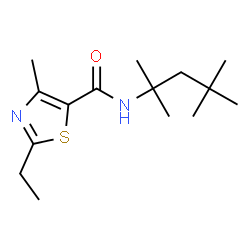 ChemSpider 2D Image | 2-Ethyl-4-methyl-N-(2,4,4-trimethyl-2-pentanyl)-1,3-thiazole-5-carboxamide | C15H26N2OS