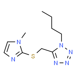 ChemSpider 2D Image | 1-Butyl-5-{[(1-methyl-1H-imidazol-2-yl)sulfanyl]methyl}-1H-tetrazole | C10H16N6S