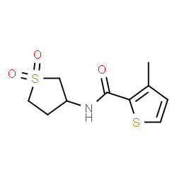 ChemSpider 2D Image | N-(1,1-Dioxidotetrahydro-3-thiophenyl)-3-methyl-2-thiophenecarboxamide | C10H13NO3S2