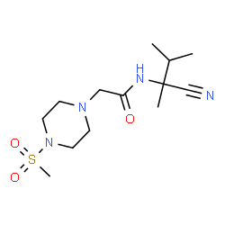 ChemSpider 2D Image | N-(2-Cyano-3-methyl-2-butanyl)-2-[4-(methylsulfonyl)-1-piperazinyl]acetamide | C13H24N4O3S