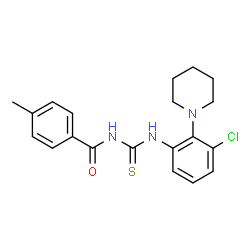ChemSpider 2D Image | N-{[3-Chloro-2-(1-piperidinyl)phenyl]carbamothioyl}-4-methylbenzamide | C20H22ClN3OS