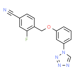 ChemSpider 2D Image | 3-Fluoro-4-{[3-(1H-tetrazol-1-yl)phenoxy]methyl}benzonitrile | C15H10FN5O