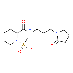 ChemSpider 2D Image | 1-(Methylsulfonyl)-N-[3-(2-oxo-1-pyrrolidinyl)propyl]-2-piperidinecarboxamide | C14H25N3O4S