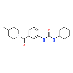 ChemSpider 2D Image | 1-Cyclohexyl-3-{3-[(4-methyl-1-piperidinyl)carbonyl]phenyl}urea | C20H29N3O2