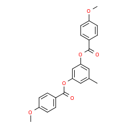 ChemSpider 2D Image | 5-Methyl-1,3-phenylene bis(4-methoxybenzoate) | C23H20O6