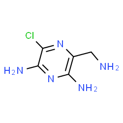 ChemSpider 2D Image | 3-(Aminomethyl)-5-chloro-2,6-pyrazinediamine | C5H8ClN5