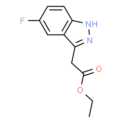 ChemSpider 2D Image | Ethyl 5-fluoro-1H-indazole-3-acetate | C11H11FN2O2