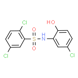ChemSpider 2D Image | 2,5-Dichloro-N-(5-chloro-2-hydroxyphenyl)benzenesulfonamide | C12H8Cl3NO3S