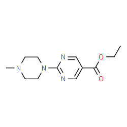 ChemSpider 2D Image | Ethyl 2-(4-methyl-1-piperazinyl)-5-pyrimidinecarboxylate | C12H18N4O2