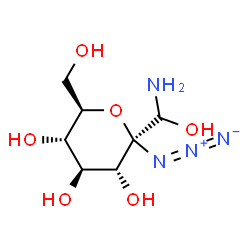 ChemSpider 2D Image | (2S,3R,4S,5S,6R)-2-[(S)-Amino(hydroxy)methyl]-2-azido-6-(hydroxymethyl)tetrahydro-2H-pyran-3,4,5-triol | C7H14N4O6