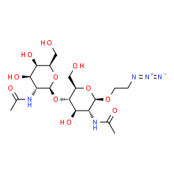 ChemSpider 2D Image | 2-Azidoethyl 2-acetamido-4-O-(2-acetamido-2-deoxy-beta-D-galactopyranosyl)-2-deoxy-beta-D-glucopyranoside | C18H31N5O11