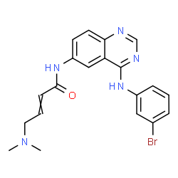 ChemSpider 2D Image | N-{4-[(3-Bromophenyl)amino]-6-quinazolinyl}-4-(dimethylamino)-2-butenamide | C20H20BrN5O