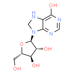 ChemSpider 2D Image | 6-HYDROXY-7,8-DIHYDRO PURINE NUCLEOSIDE | C10H14N4O5