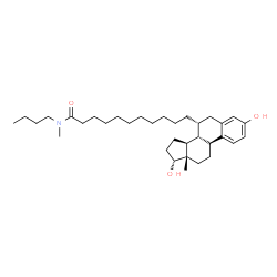 ChemSpider 2D Image | N-Butyl-11-[(7alpha,17alpha)-3,17-dihydroxyestra-1(10),2,4-trien-7-yl]-N-methylundecanamide | C34H55NO3