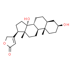 ChemSpider 2D Image | (3beta,5alpha,14alpha)-3,14-Dihydroxycard-20(22)-enolide | C23H34O4