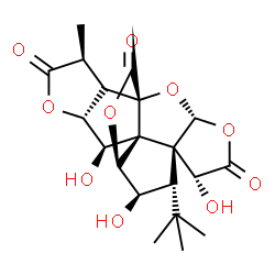 ChemSpider 2D Image | (1S,3R,6R,7S,9R,10S,11R,12R,13R,16S)-6,9,12-Trihydroxy-16-methyl-8-(2-methyl-2-propanyl)-2,4,14,19-tetraoxahexacyclo[8.7.2.0~1,11~.0~3,7~.0~7,11~.0~13,17~]nonadecane-5,15,18-trione | C20H24O10