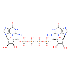 ChemSpider 2D Image | [[(2R,3S,4R,5R)-5-(2-amino-6-oxo-1H-purin-9-yl)-3,4-dihydroxy-tetrahydrofuran-2-yl]methoxy-oxido-phosphoryl] [[[(2R,3S,4R,5R)-5-(2-amino-6-oxo-1H-purin-9-yl)-3,4-dihydroxy-tetrahydrofuran-2-yl]methoxy-oxido-phosphoryl]oxy-oxido-phosphoryl] phosphate | C20H24N10O21P4