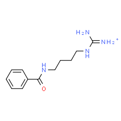 ChemSpider 2D Image | {[4-(Benzoylamino)butyl]amino}(imino)methanaminium | C12H19N4O